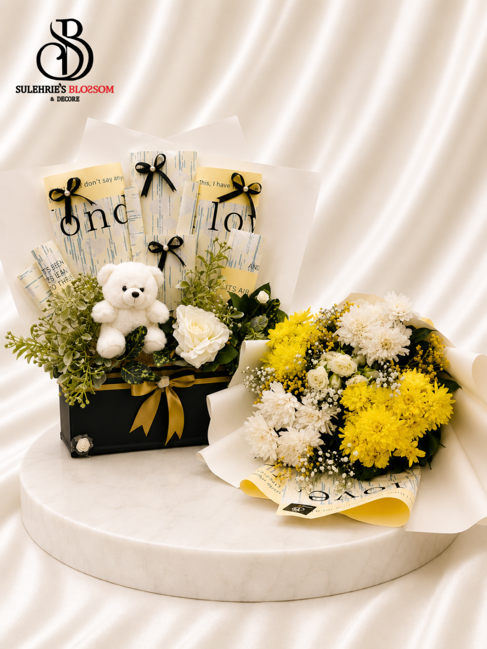 flower gift box in Lahore – Ivory Luxe Bloom
