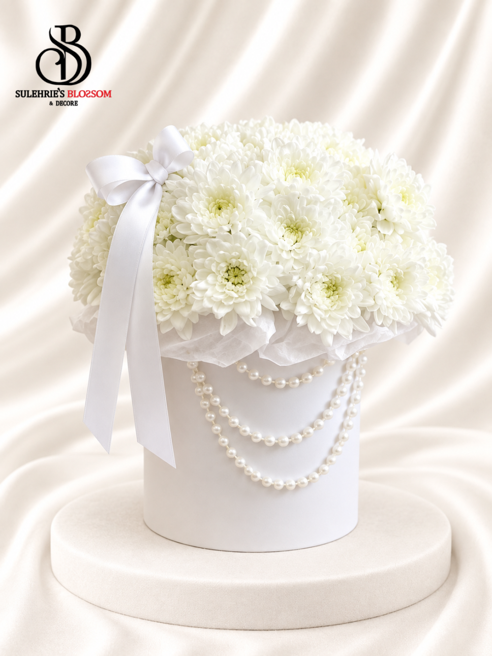 floral arrangement in Lahore – Serene White Elegance Box